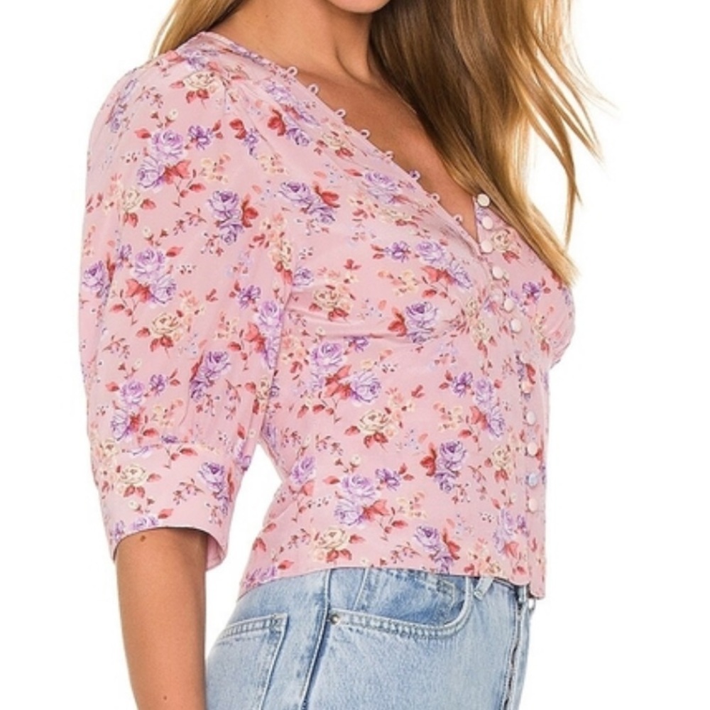 LoveShackFancy Adelyn Silk Blouse